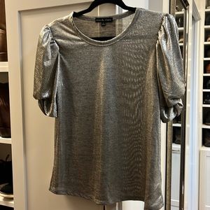 Kim and Cami, Shiny Top, Silver and Black, Excellent Condition.